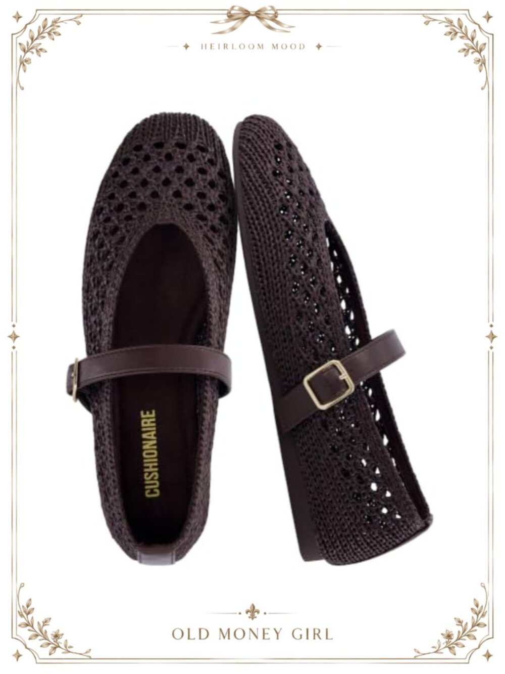Woven Mary Jane Ballet Flats Adjustable Buckle Slip On Comfort Shoes